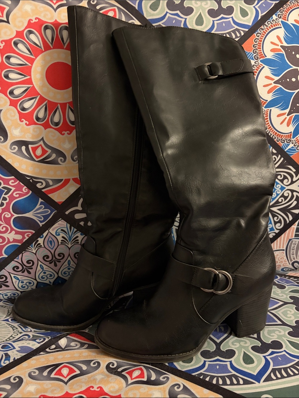 Natural Soul Black Women's Knee-High Riding Boots. EUC - Picture 3 of 9
